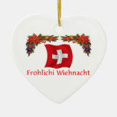 Zwitserse Kerstmis Keramisch Ornament (Voorkant)