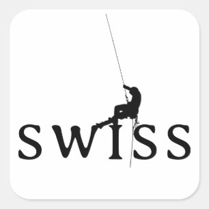 Zwitserse Klimmen Minimalistische Silhouet Ontwerp Vierkante Sticker