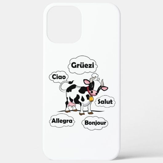 Zwitserse Koe Grüezi Bonjour Ciao Zwitserland Reis Case-Mate iPhone Case (Achterkant)