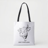 Zwitserse Koe. Minimalistisch Zwitserland Tote Bag (Voorkant)