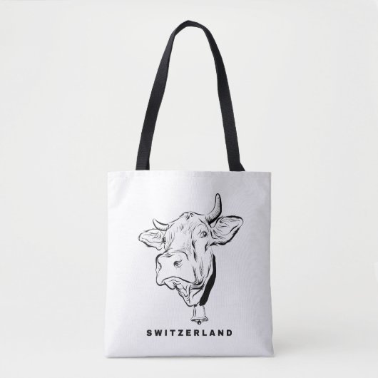 Zwitserse Koe. Minimalistisch Zwitserland Tote Bag (Voorkant)