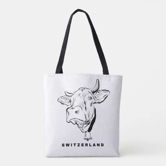 Zwitserse Koe. Minimalistisch Zwitserland Tote Bag (Achterkant)