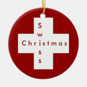 Zwitserse kruis keramisch ornament (Voorkant)