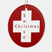 Zwitserse kruis keramisch ornament (Links)