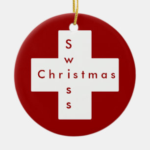 Zwitserse kruis keramisch ornament