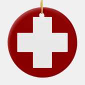 Zwitserse kruis keramisch ornament (Achterkant)
