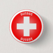 Zwitserse Kruis Suisse Cirkel Vorm Ronde Button 3,2 Cm (Voorkant)