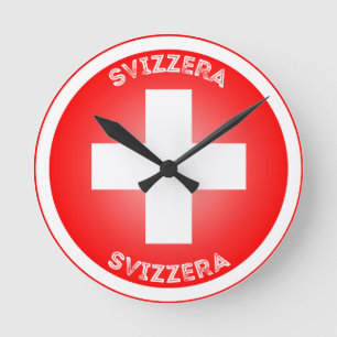 Zwitserse Kruis Svizzera Cirkel Vorm Ronde Klok