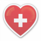 Zwitserse liefdesvlag sticker (Voorkant)