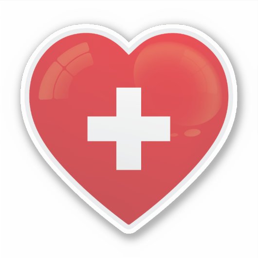 Zwitserse liefdesvlag sticker (Voorkant)