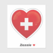 Zwitserse liefdesvlag sticker (Vel)