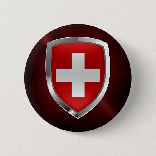 Zwitserse metaalembleem ronde button 5,7 cm (Voorkant)