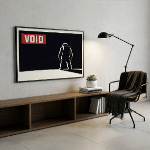 Zwitserse Minimalistische Zwarte Rode Witte Ruimte Poster