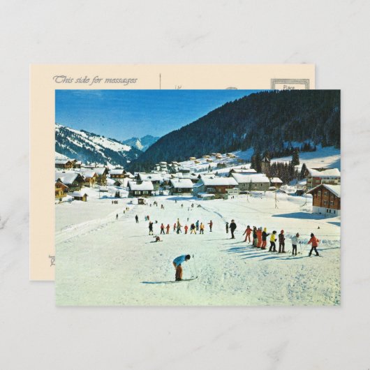  Zwitserse Morgins, Ecole de Ski Briefkaart (Voorkant / Achterkant)