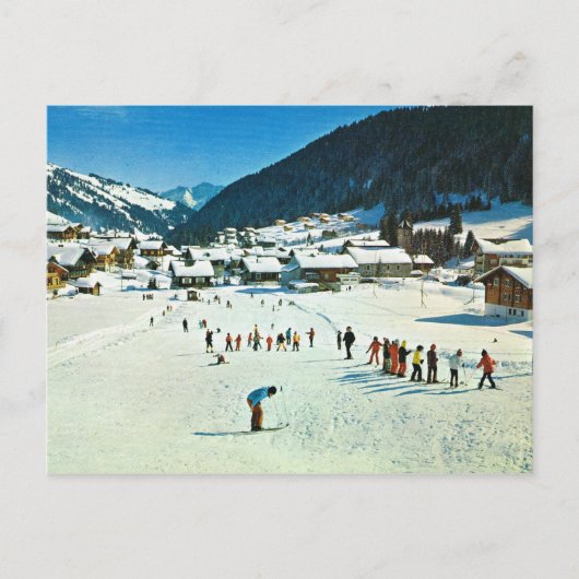 Zwitserse Morgins, Ecole de Ski Briefkaart (Voorkant)