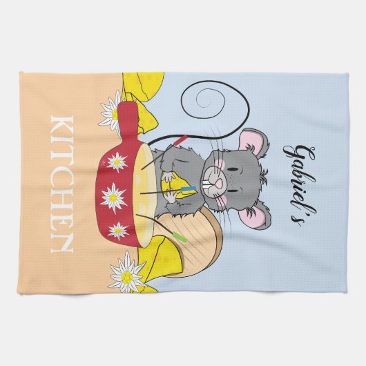 Zwitserse Muis Het Maken Van Kaas Fondue Keuken Ha Theedoek (Horizontaal)