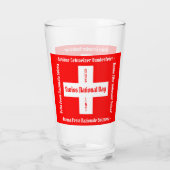 Zwitserse nationale dag in vier talen Zwitserse vl Glas (Achterkant)
