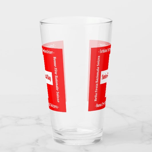 Zwitserse nationale dag in vier talen Zwitserse vl Glas (Rechts)