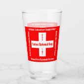 Zwitserse nationale dag in vier talen Zwitserse vl Glas (Voorkant)