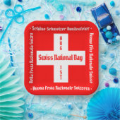 Zwitserse nationale dag in vier talen Zwitserse vl Papieren Bordje (Feest)