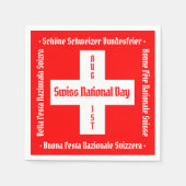 Zwitserse nationale dag in vier talen Zwitserse vl Servet (Voorkant)