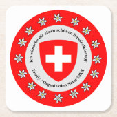 Zwitserse nationale dag Zwitserland vlag Edelweiss Kartonnen Onderzetters (Voorkant)