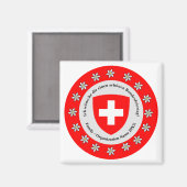 Zwitserse nationale dag Zwitserland vlag Edelweiss Magneet (Voorkant / Achterkant)