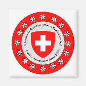 Zwitserse nationale dag Zwitserland vlag Edelweiss Magneet (Voorkant)