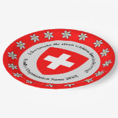 Zwitserse nationale dag Zwitserland vlag Edelweiss Papieren Bordje (Gekanteld)