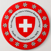 Zwitserse nationale dag Zwitserland vlag Edelweiss Ronde Button 6,0 Cm (Voorkant)