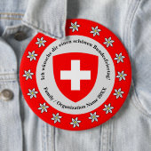Zwitserse nationale dag Zwitserland vlag Edelweiss Ronde Button 6,0 Cm (In situ)