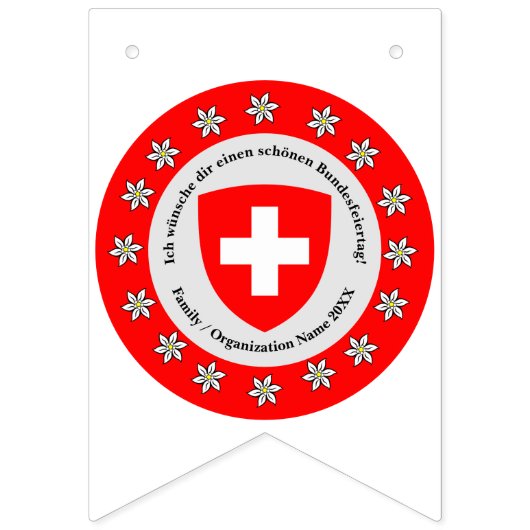 Zwitserse nationale dag Zwitserland vlag Edelweiss Vlaggetjes (Eerste vlag)