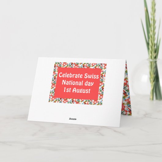 Zwitserse nationale feestdag groeten kaart (Achterkant)