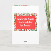 Zwitserse nationale feestdag groeten kaart (Achterkant)