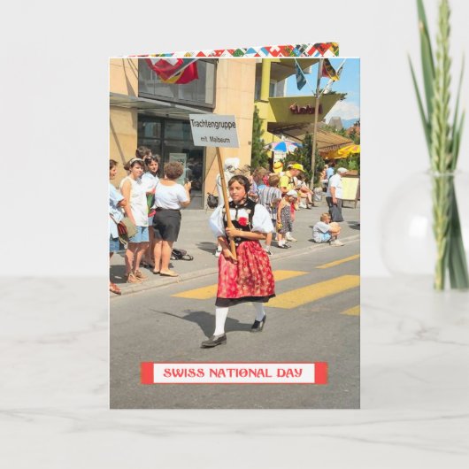 Zwitserse nationale feestdag groeten kaart (Voorkant)
