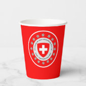Zwitserse nationale feestdag vlag Edelweiss, rood Papieren Bekers (Achterkant)