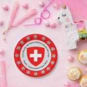 Zwitserse nationale feestdag Zwitserse vlag Edelwe Papieren Bordje (Feest)