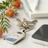 Zwitserse Paragliding Fantastische Oranje Kleurrij Sleutelhanger (Zijkant)