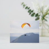 Zwitserse Paragliding Oranje Flyer Plezier Fantast Briefkaart (Staand voorkant)