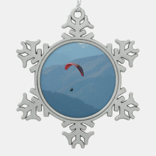 Zwitserse Paragliding Tin Sneeuwvlok Ornament