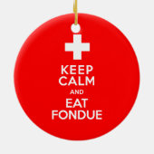 Zwitserse Partij! Hou kalm en eet Fondue! Keramisch Ornament (Achterkant)