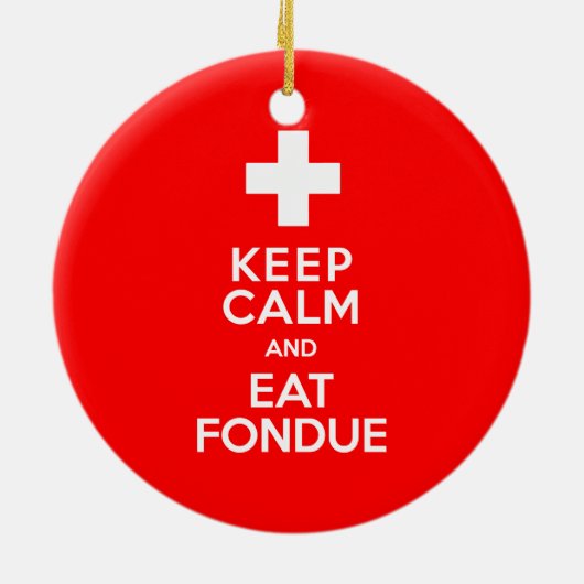 Zwitserse Partij! Hou kalm en eet Fondue! Keramisch Ornament (Achterkant)