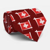 Zwitserse penseelvlag stropdas (Opgerold)