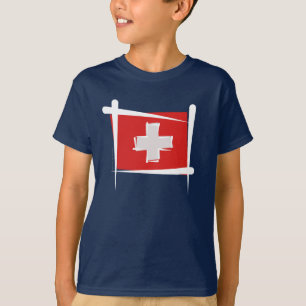 Zwitserse penseelvlag t-shirt