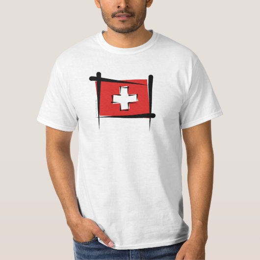 Zwitserse penseelvlag t-shirt (Voorkant)