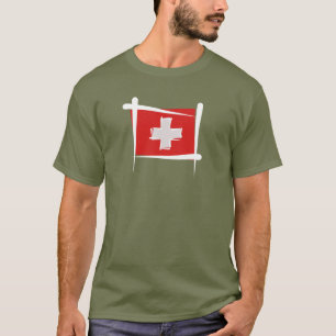 Zwitserse penseelvlag t-shirt