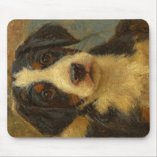 Zwitserse puppy olieverfschildering muismat