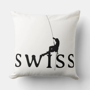 Zwitserse Rotsbeklimming Silhouet Minimalistisch Kussen