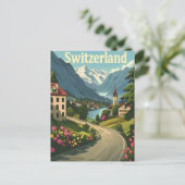 Zwitserse rust: Lakeside Retreat Alpine Briefkaart (Staand voorkant)