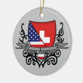 Zwitserse Scheepsvlag Keramisch Ornament (Links)